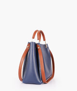 Sac cabas pour femme avec poignée en métal bleu