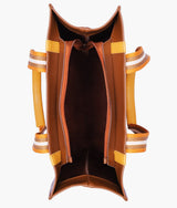 Sac cabas marron à longue bandoulière pour femme