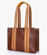 Sac cabas marron à longue bandoulière pour femme