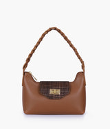 Brown color  purse with braided strap