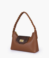 Brown color  purse with braided strap