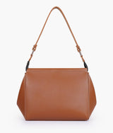 Sac à main trio en daim marron torsadé