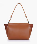 Sac à main trio en daim marron torsadé