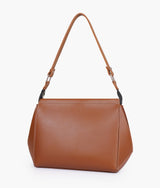 Sac à main trio en daim marron torsadé
