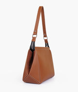 Sac à main trio en daim marron torsadé