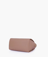 Brown color  top-handle mini handbag
