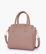 Brown color  top-handle mini handbag