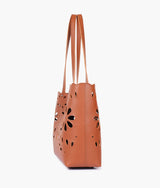 Sac fourre-tout floral marron deux pièces pour femme