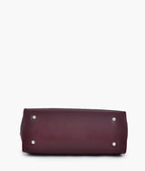 Burgundy color classic top-handle bag
