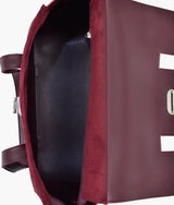 Sac cartable fourre-tout en daim bordeaux pour femme