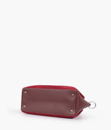 Sac à main en daim bordeaux avec anse tressée pour femme