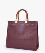 Sac cabas signature bordeaux