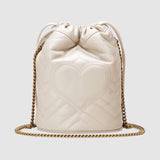 GG Marmont mini sac seau en cuir blanc