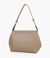 Coffee color  suede trio twist handbag