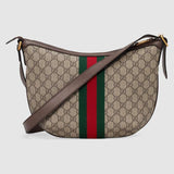 Petit sac à bandoulière Ophidia GG en cuir marron