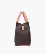 Dark brown color small satchel bag