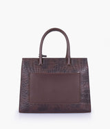 Sac à main vintage en crocodile couleur violet foncé