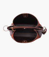 Sac à main en daim marron foncé avec anse tressée pour femme