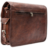 Sac messager en cuir heritage marron