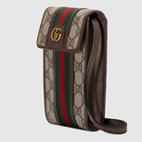 Mini sac Ophidia en cuir marron