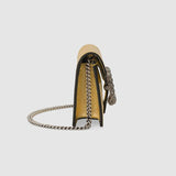 Mini sac Dionysus en cuir lamé doré