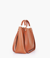 Brown color  metal handle tote bag