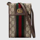Mini sac Ophidia en cuir marron
