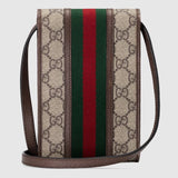 Mini sac Ophidia en cuir marron