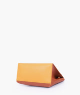 Mini sac pour femme à poignée supérieure et fermoir avant, couleur moutarde