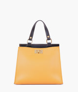 Mini sac pour femme à poignée supérieure et fermoir avant, couleur moutarde