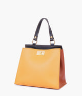 Mini sac pour femme à poignée supérieure et fermoir avant, couleur moutarde