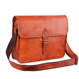 Sac à bandoulière en cuir marron rouille
