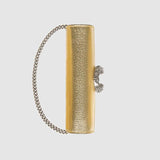 Mini sac Dionysus en cuir lamé doré