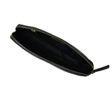 Pochette minimaliste en cuir noir pour femme