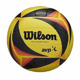 Wilson AVP Game Ball Official Size Beach Volleyball – Yellow/Black – 9.88 oz