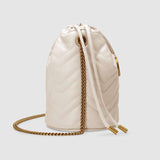 GG Marmont mini sac seau en cuir blanc