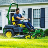 VIRLALA John Deere Z530M 54-inch zero-turn riding lawn mower with 24 HP engine and hydrostatic transmission, ready for lawn care.