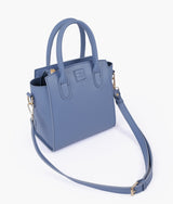 Sky blue color top-handle mini handbag