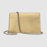 Mini sac Dionysus en cuir lamé doré