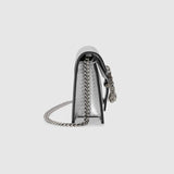 Mini sac Dionysus en cuir lamé argent