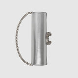 Mini sac Dionysus en cuir lamé argent